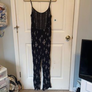 Black Patterned Jumpsuit